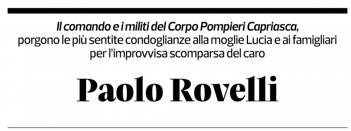 Annuncio funebre Paolo Rovelli