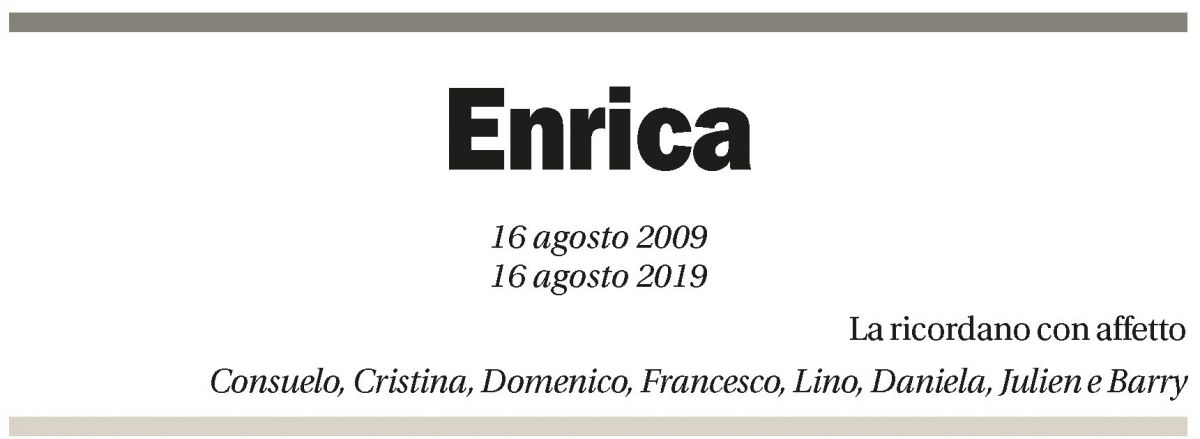 Annuncio funebre Enrica 