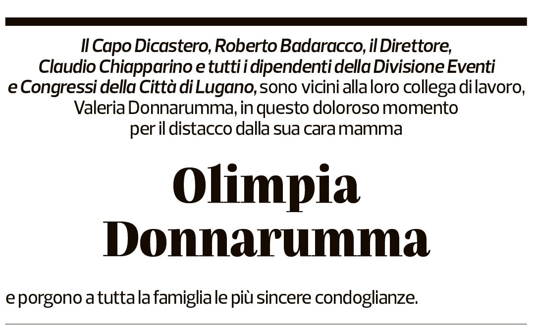 Annuncio funebre Olimpia Donnarumma-de Bari