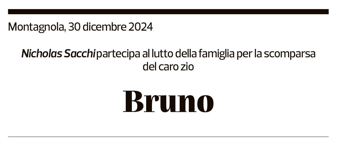 Annuncio funebre Bruno Brocchi