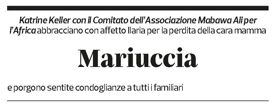 Annuncio funebre Mariuccia 