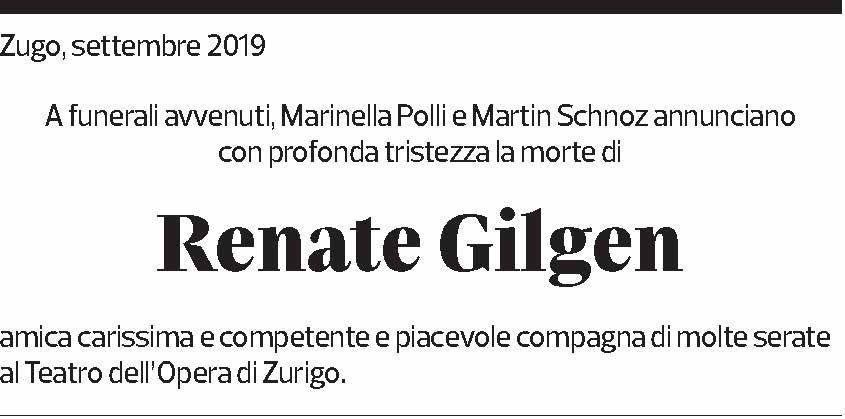 Annuncio funebre Renate Gilgen