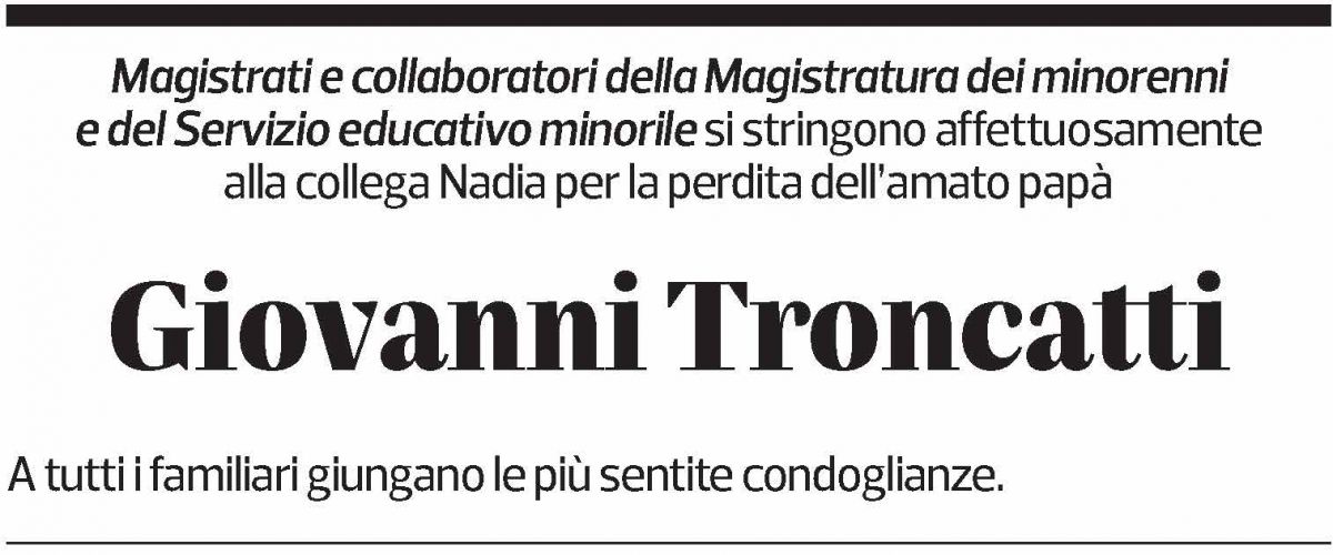 Annuncio funebre Giovanni Troncatti