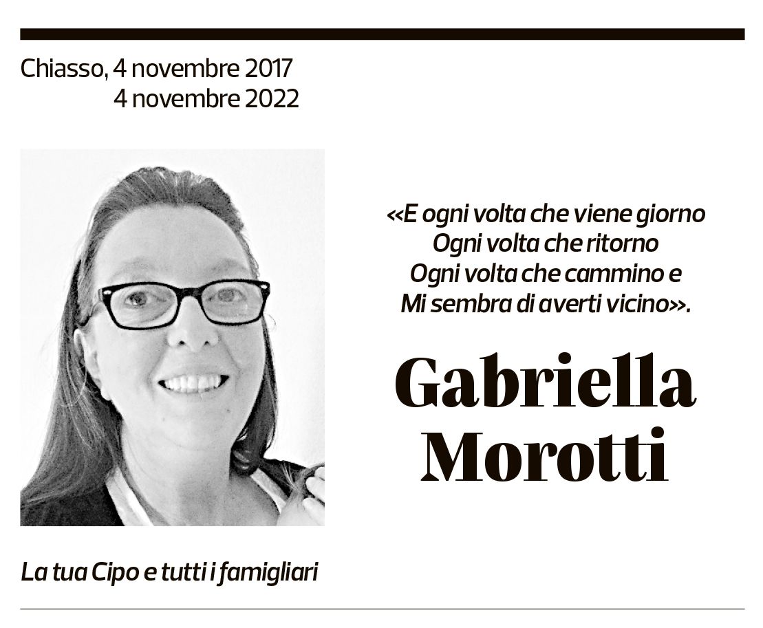 Annuncio funebre Gabriella Morotti