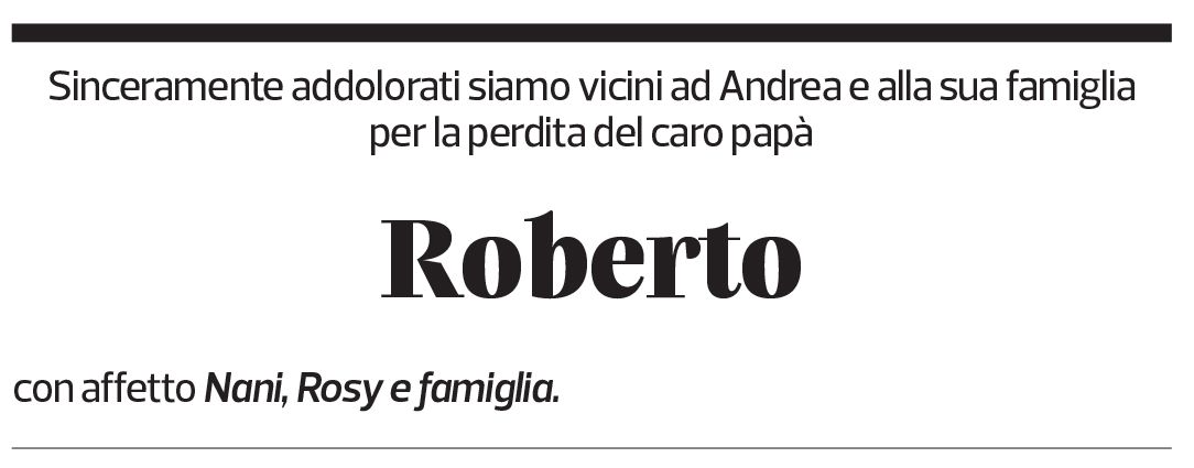 Annuncio funebre Roberto Pollice