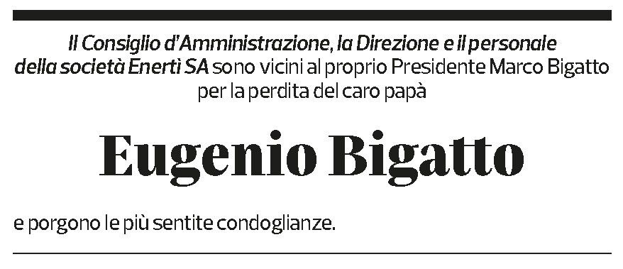 Annuncio funebre Eugenio Bigatto