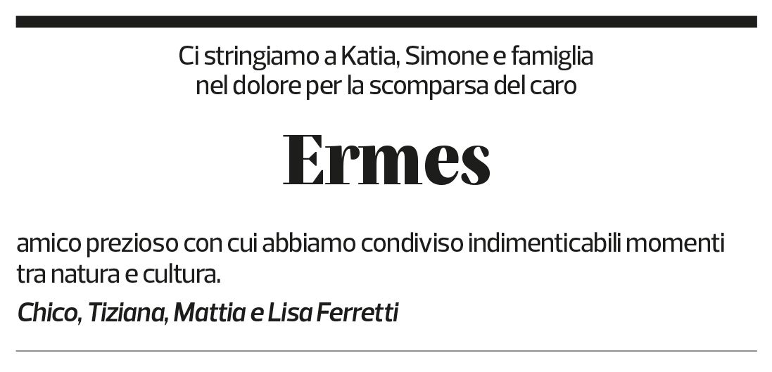 Annuncio funebre Ermes Balmelli