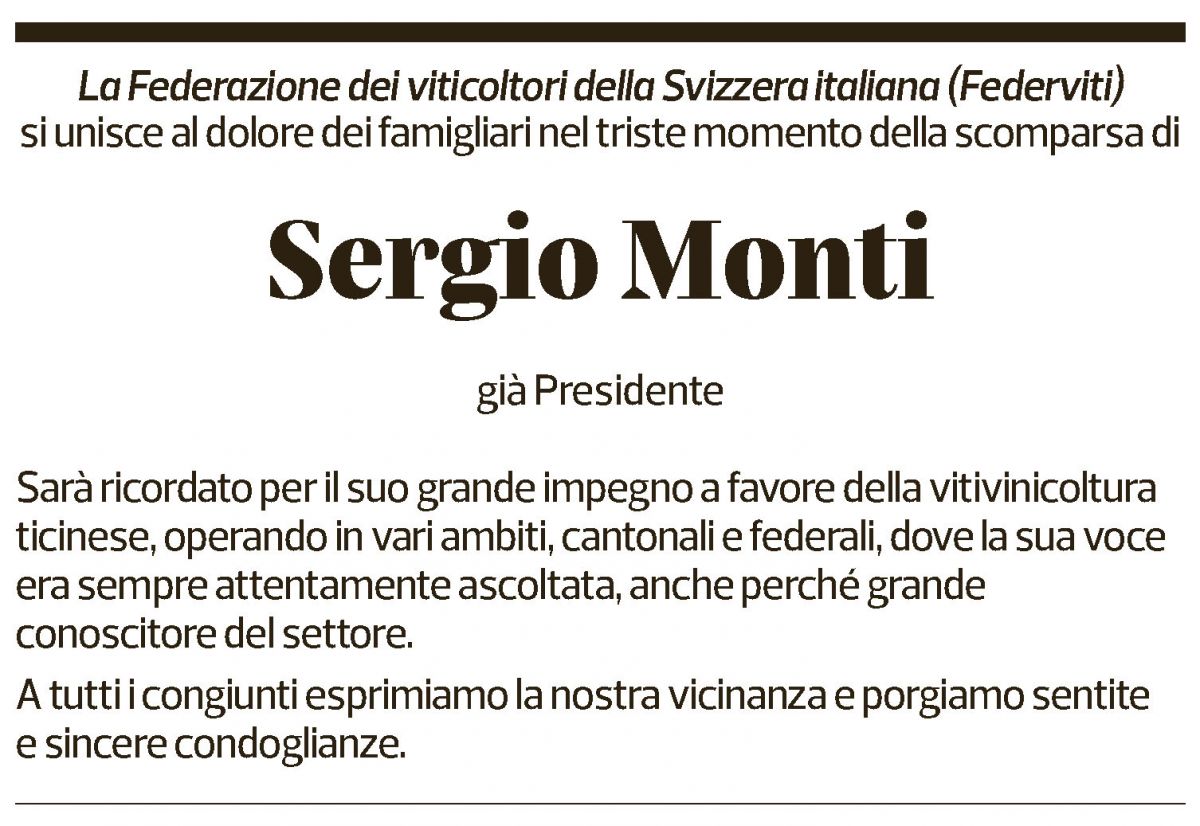 Annuncio funebre Sergio Monti