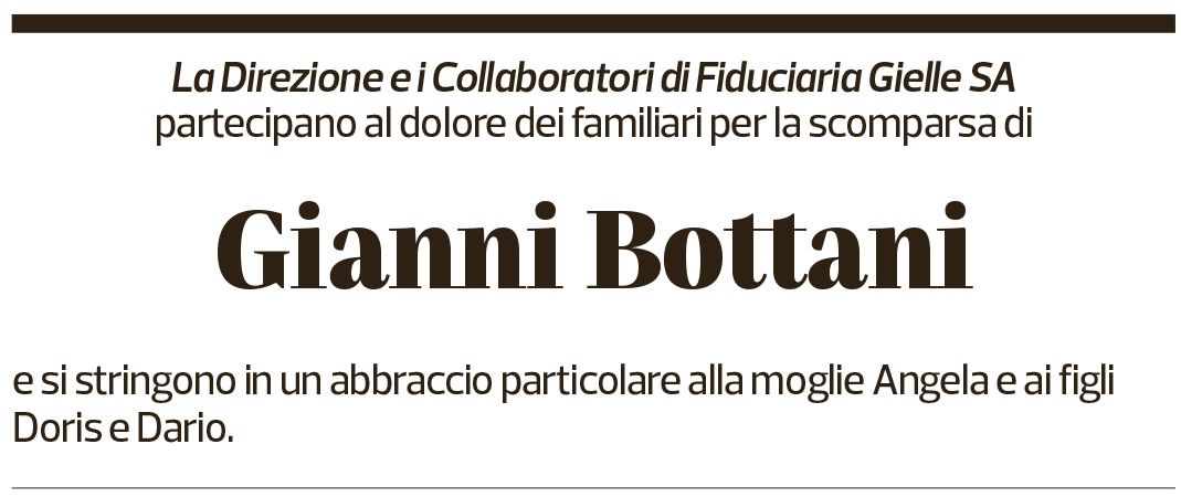 Annuncio funebre Gianni Bottani