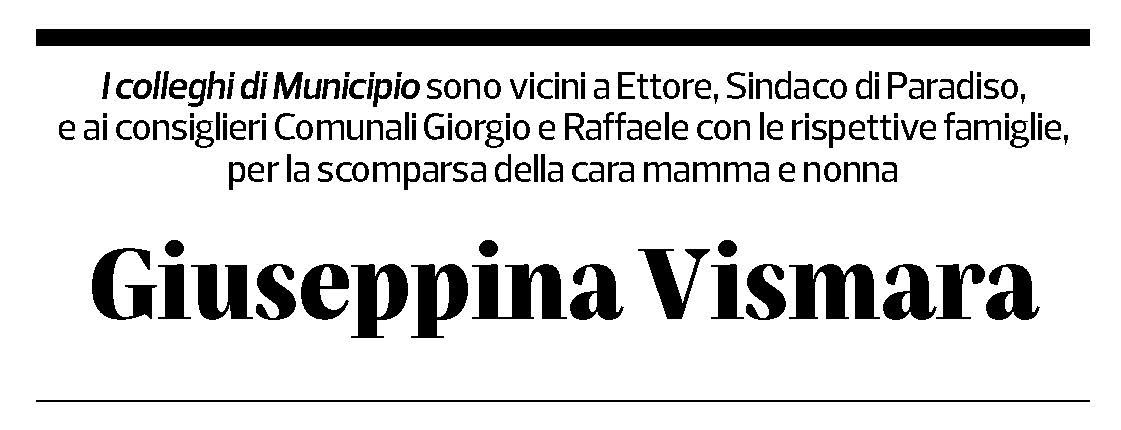 Annuncio funebre Giuseppina Vismara