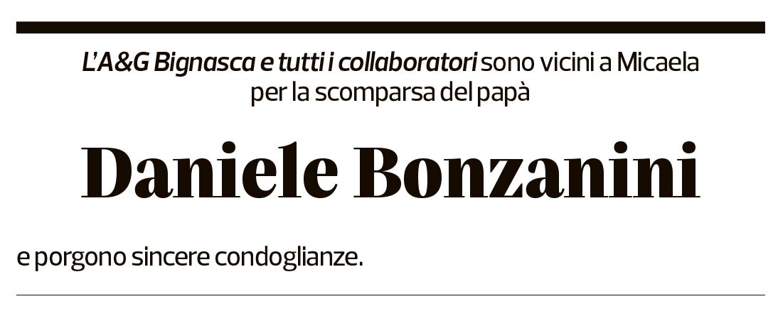 Annuncio funebre Daniele Bonzanini