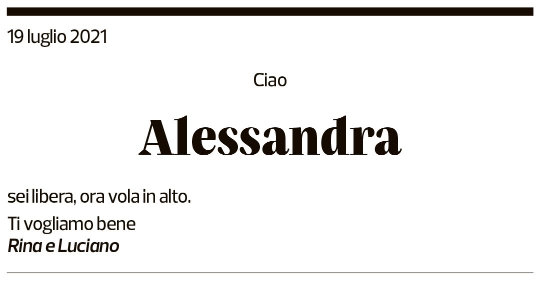 Annuncio funebre Alessandra Zanetti-gandola