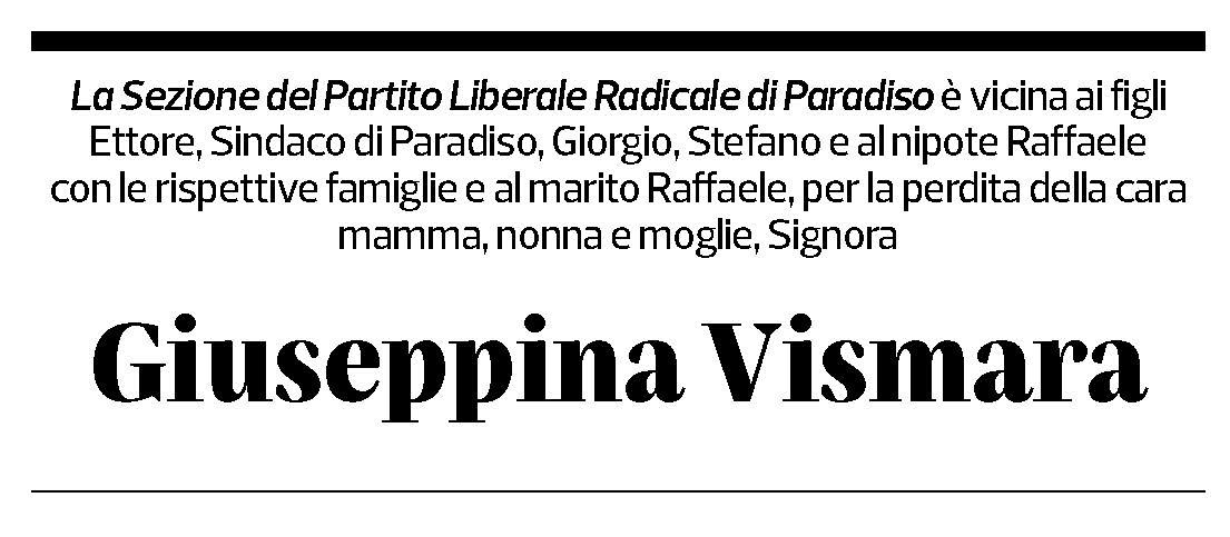Annuncio funebre Giuseppina Vismara