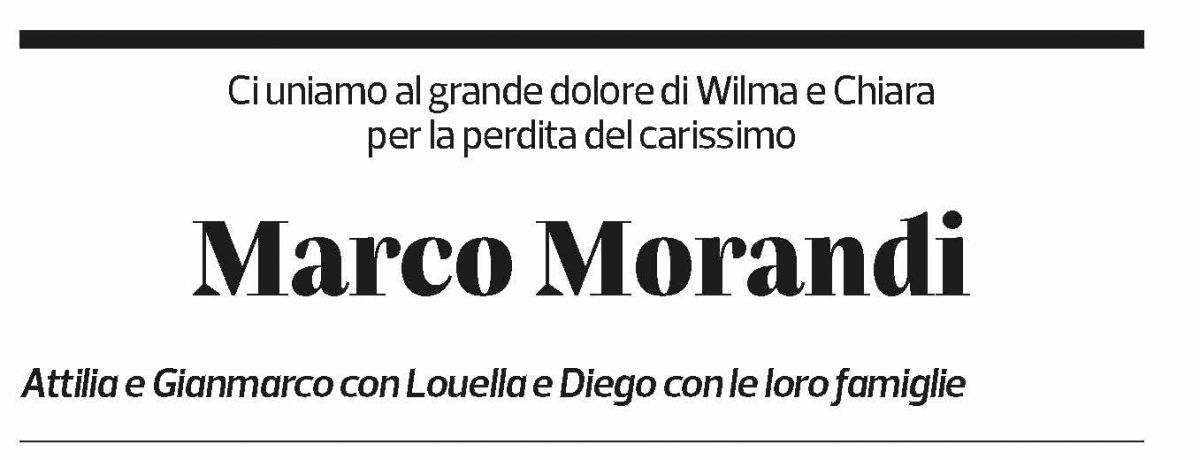 Annuncio funebre Marco Morandi