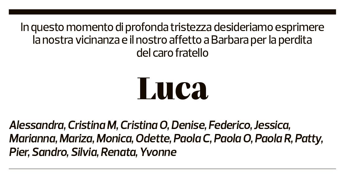 Annuncio funebre Luca Bernardoni
