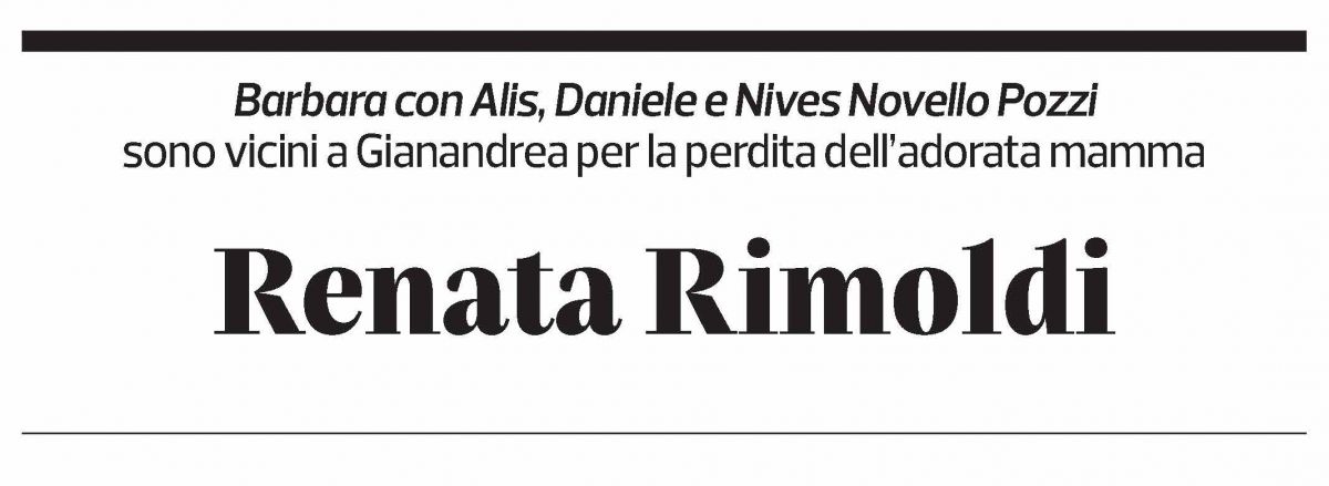 Annuncio funebre Renata Rimoldi