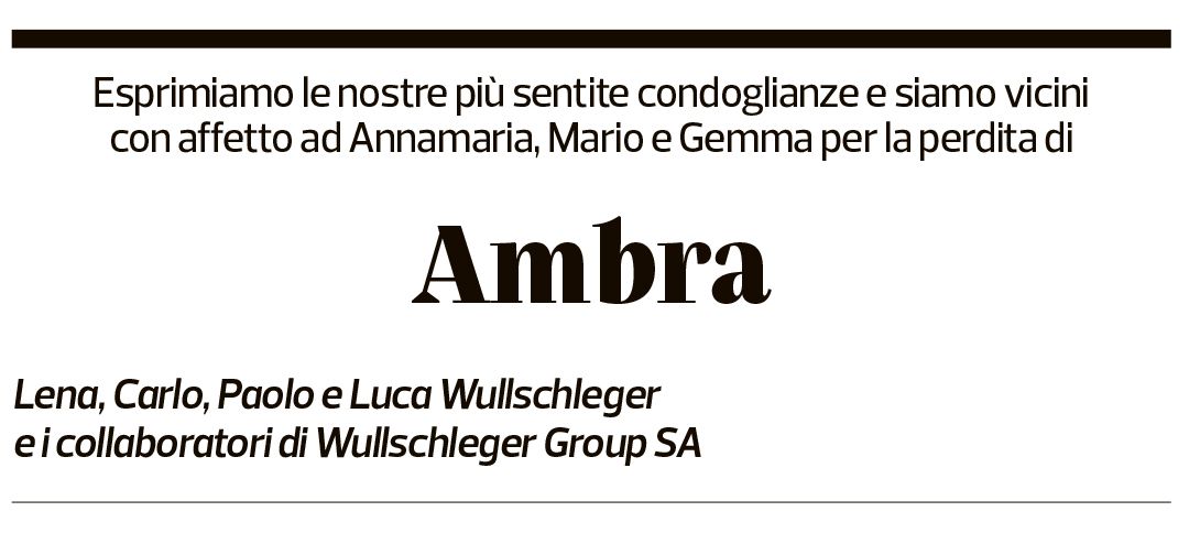 Annuncio funebre Ambra Albek