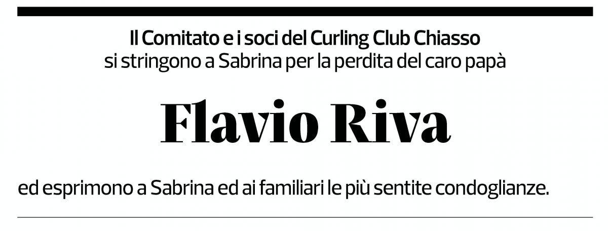 Annuncio funebre Flavio Riva