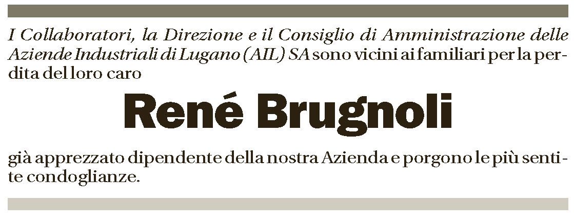 Annuncio funebre René Brugnoli