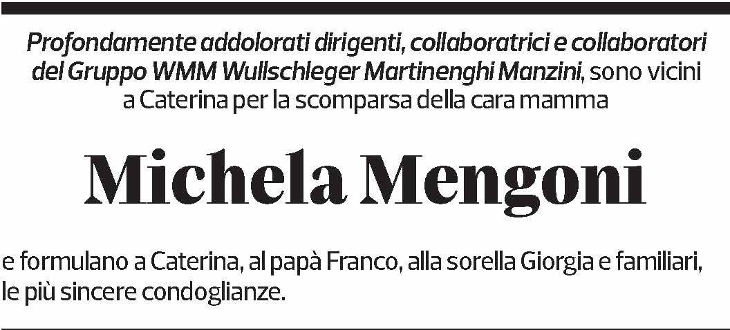 Annuncio funebre Michela Mengoni