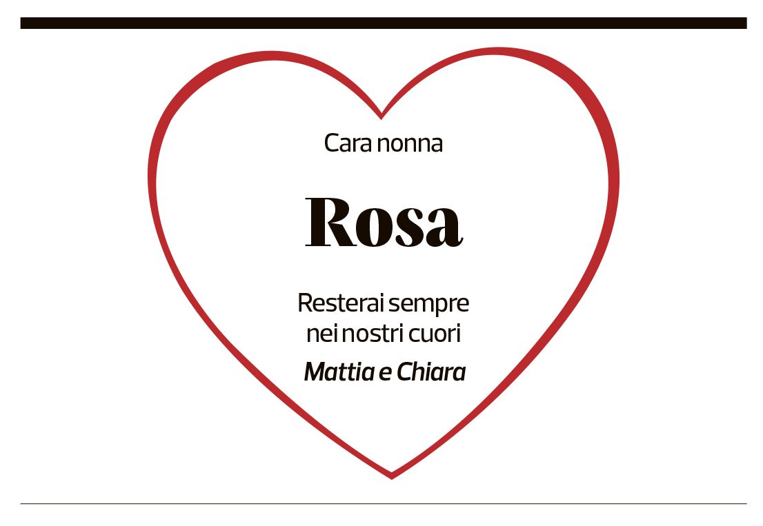 Annuncio funebre Rosa Pianezzi