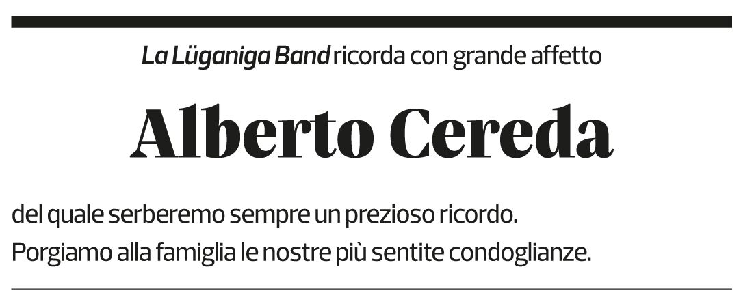 Annuncio funebre Alberto Cereda