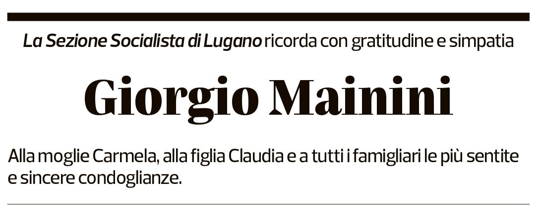 Annuncio funebre Giorgio Mainini