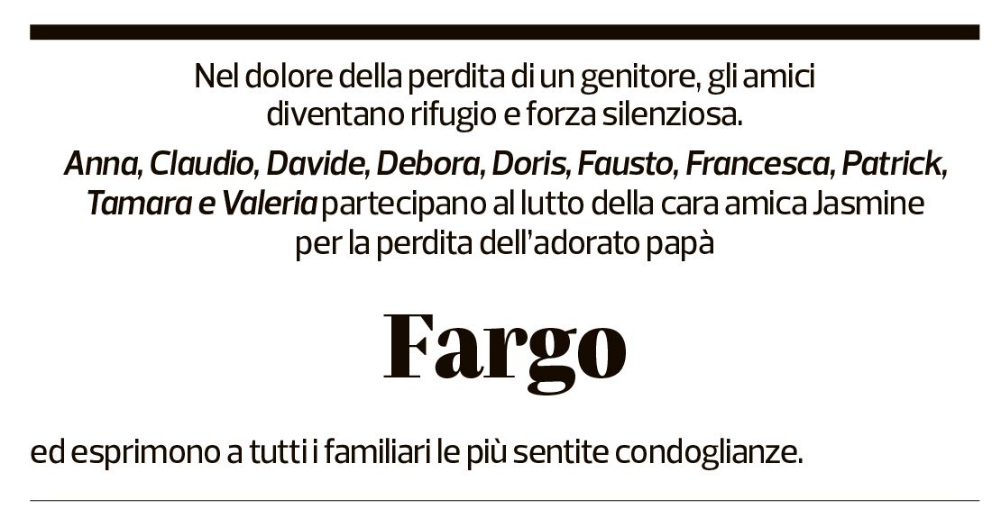 Annuncio funebre Fargo Lemo