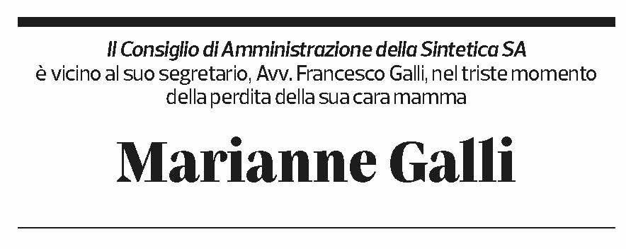Annuncio funebre Marianne Galli