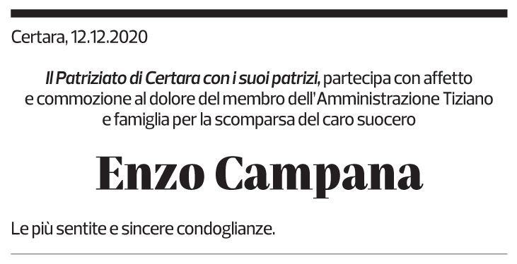 Annuncio funebre Enzo Campana