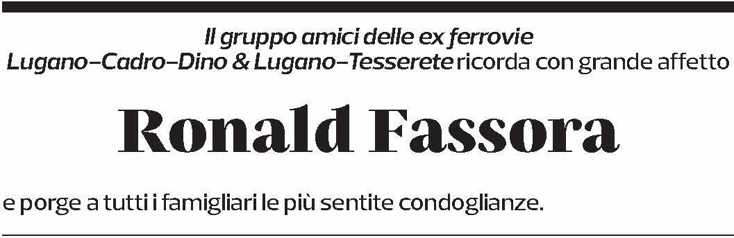 Annuncio funebre Ronald Fassora