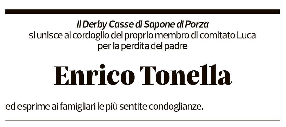 Annuncio funebre Enrico Tonella