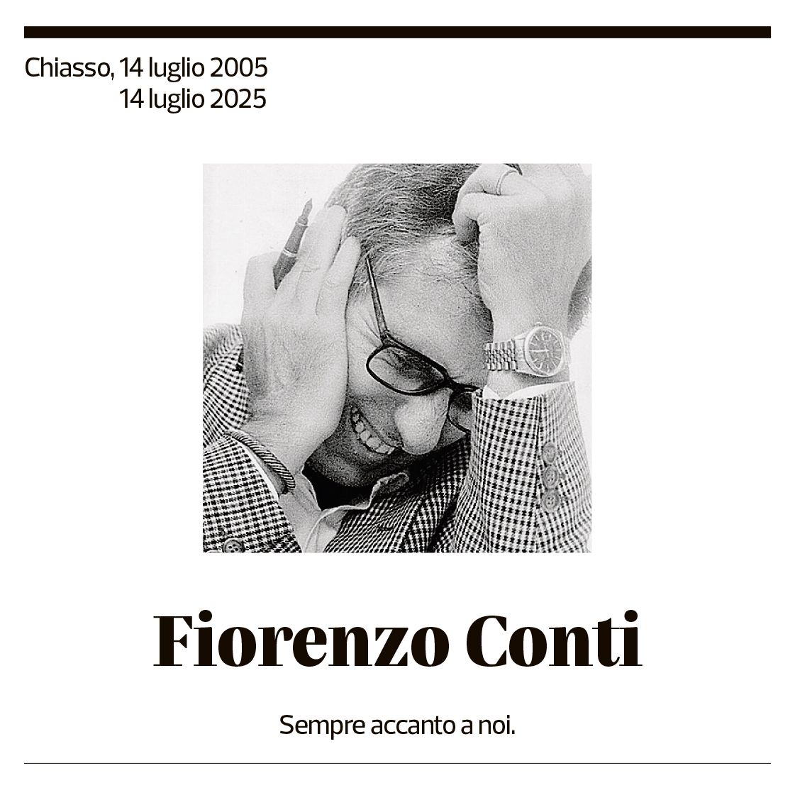 Annuncio funebre Fiorenzo Conti
