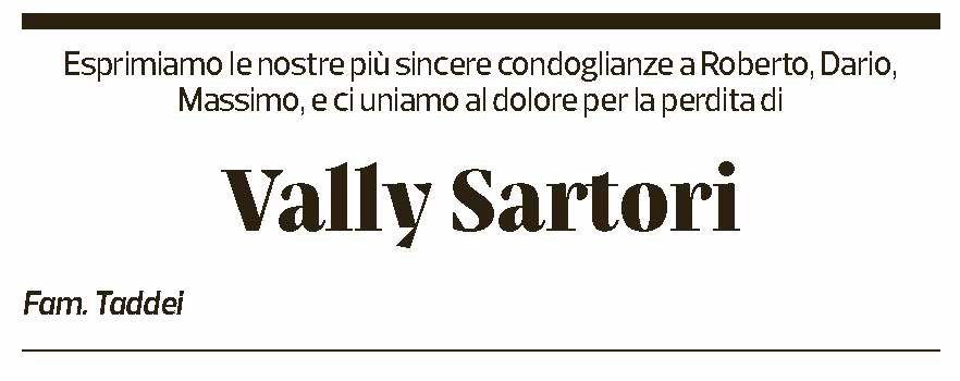 Annuncio funebre Vally Sartori