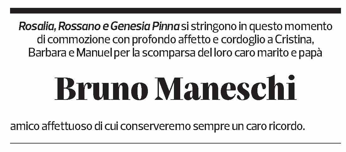 Annuncio funebre Bruno Maneschi