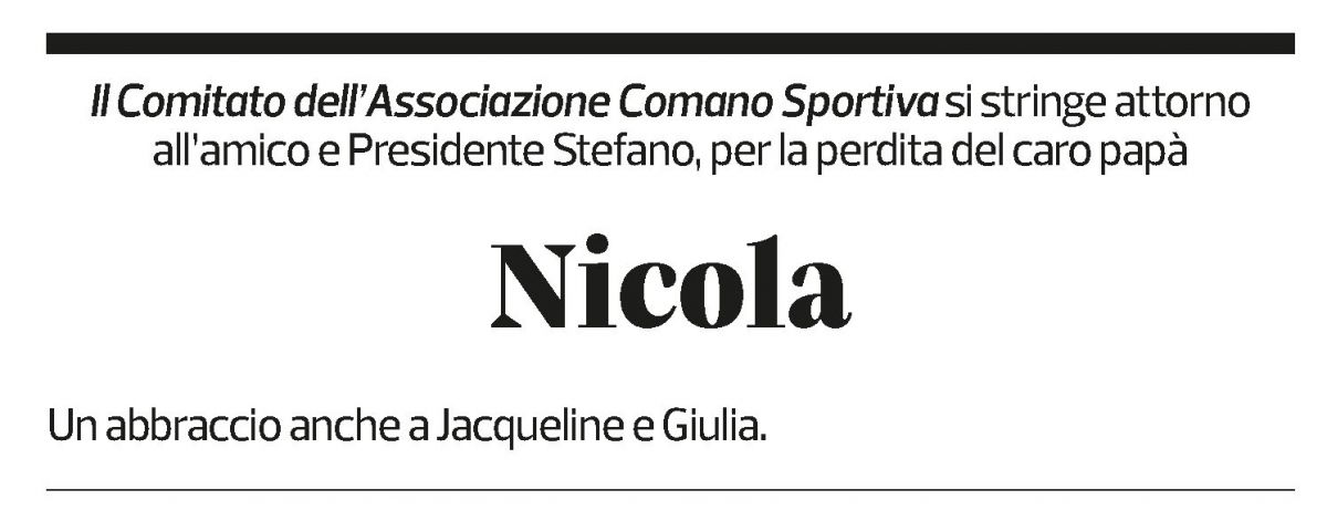 Annuncio funebre Nicola Di Pasquale