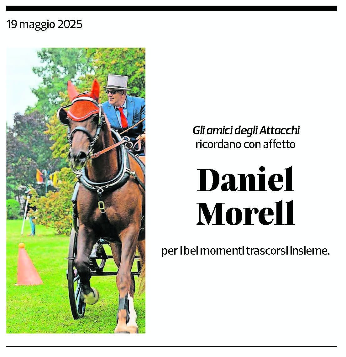 Annuncio funebre Daniel Morell