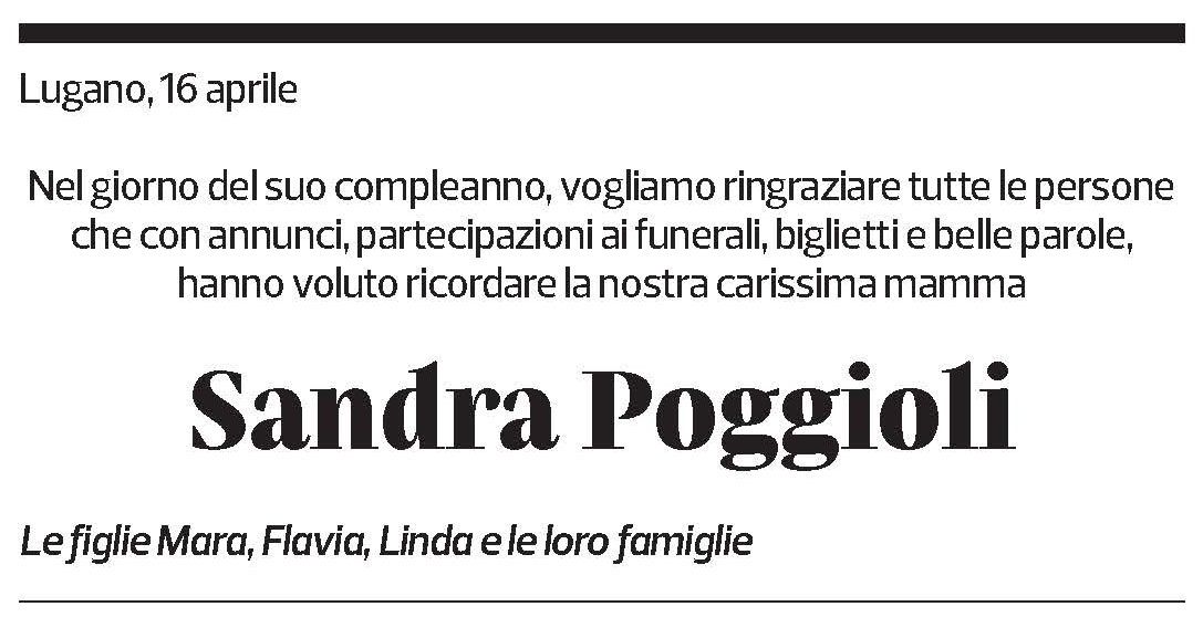 Annuncio funebre Sandra Poggioli