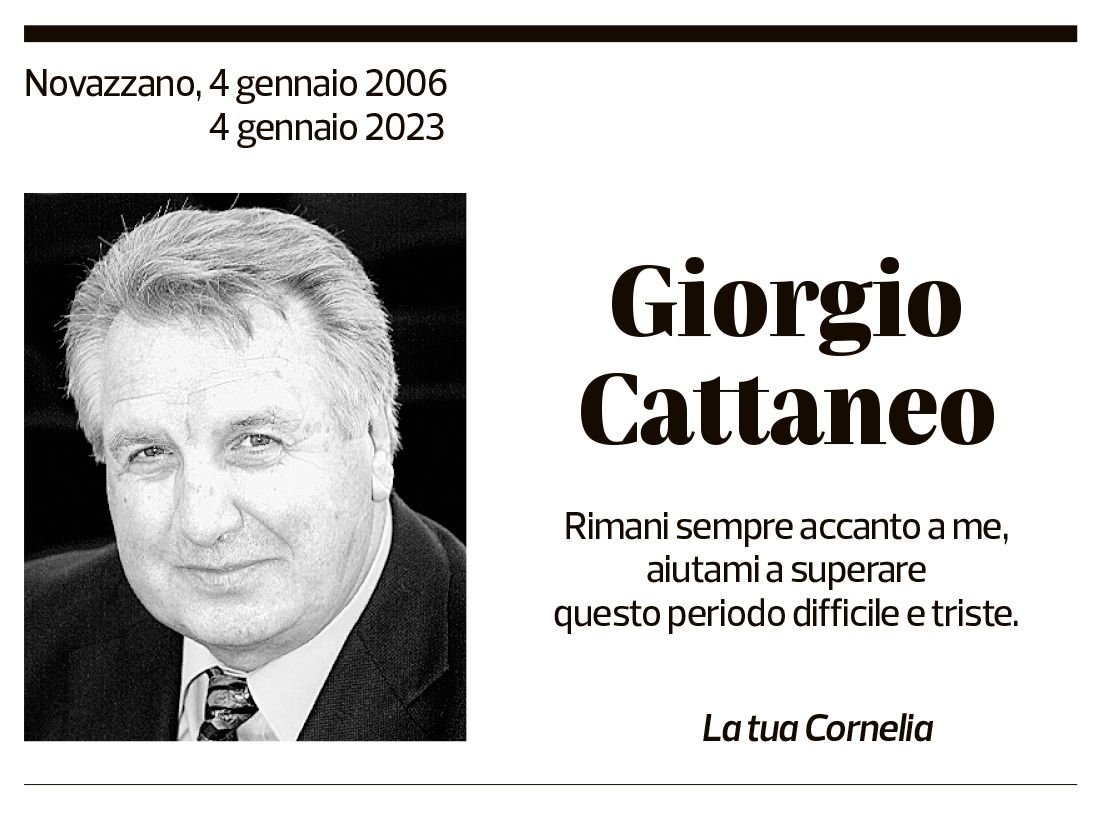 Annuncio funebre Giorgio Cattaneo