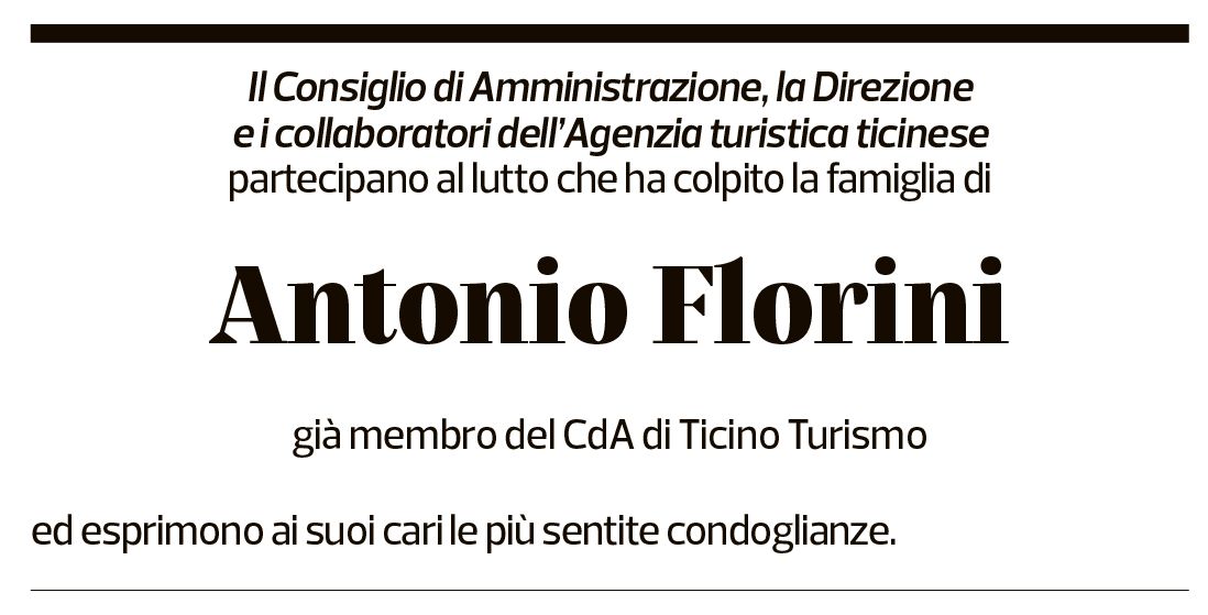 Annuncio funebre Antonio Florini