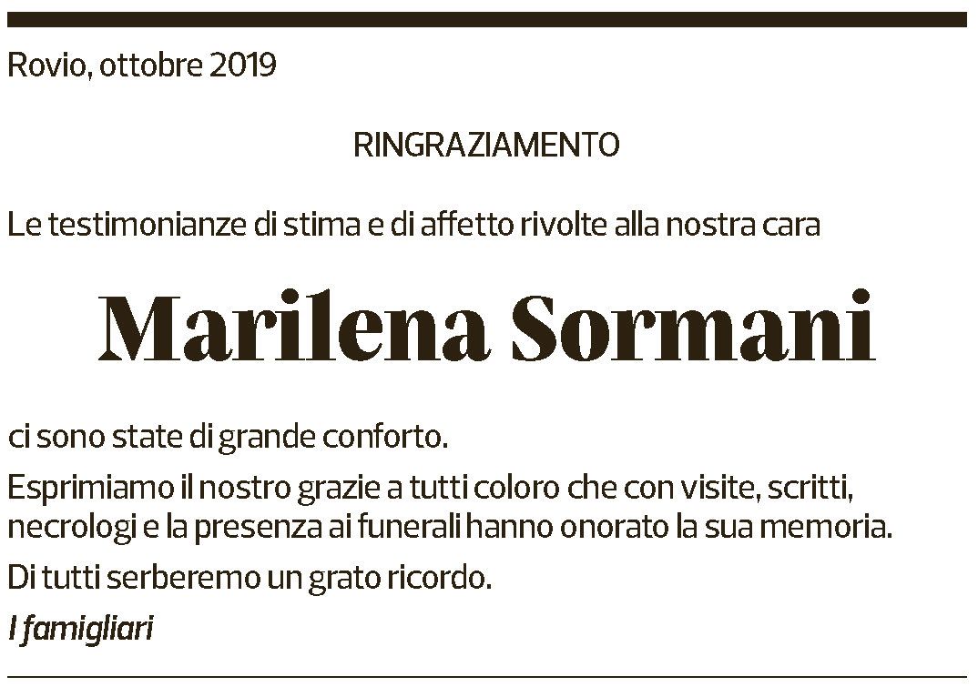 Annuncio funebre Marilena Sormani
