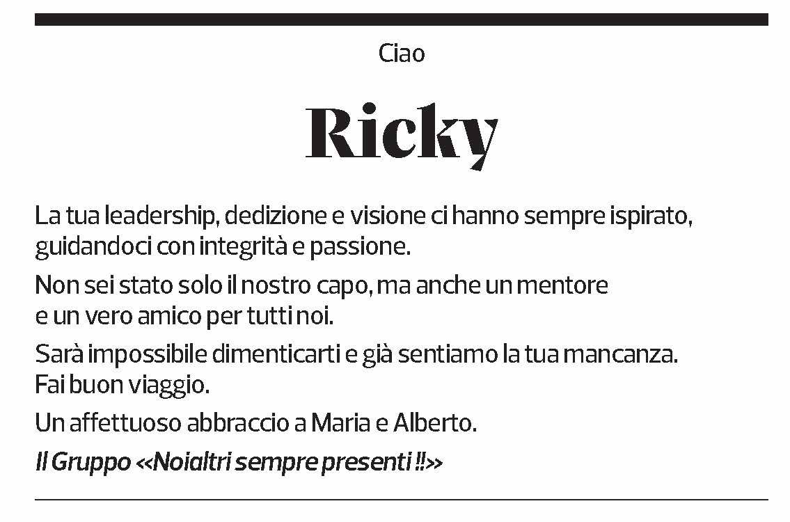 Annuncio funebre Riccardo Zanon
