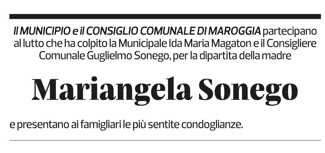 Annuncio funebre Mariangela Sonego