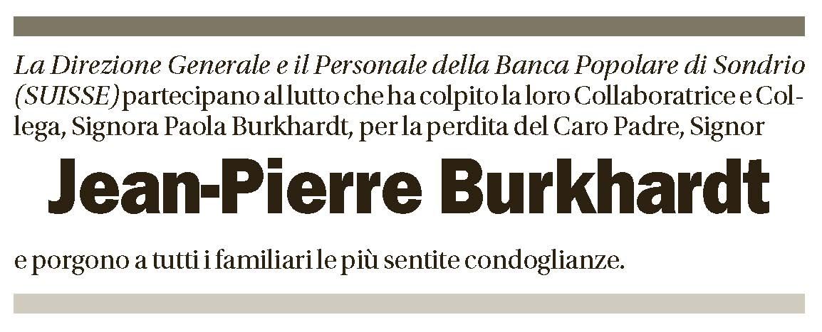 Annuncio funebre Jean-pierre Burkhardt