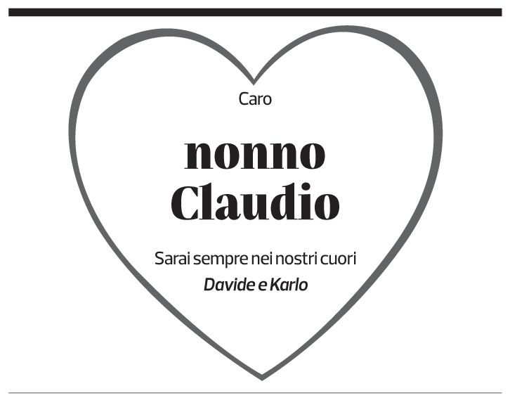 Annuncio funebre Claudio Pellegrinelli