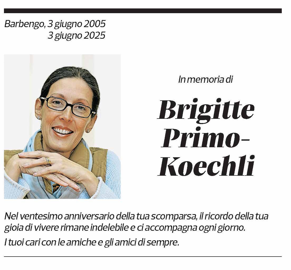 Annuncio funebre Brigitte Primo-koechli