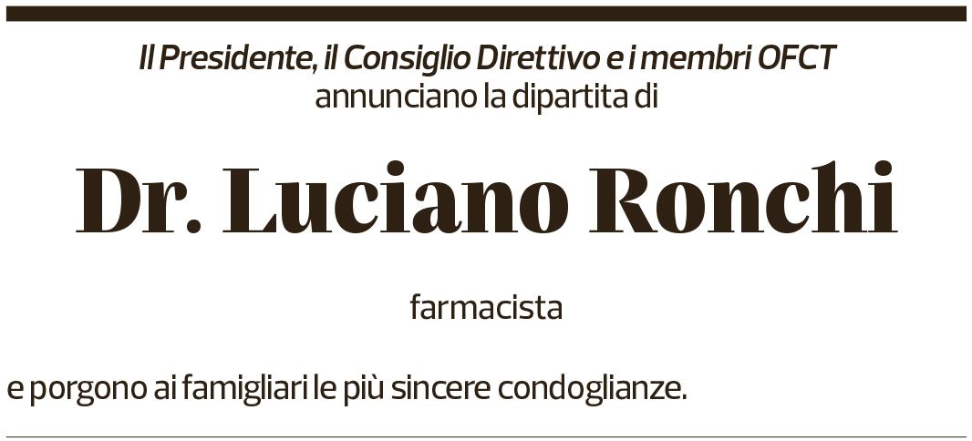 Annuncio funebre Luciano Ronchi