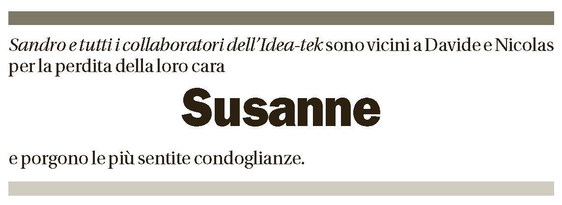 Annuncio funebre Susanne Messerli Villa
