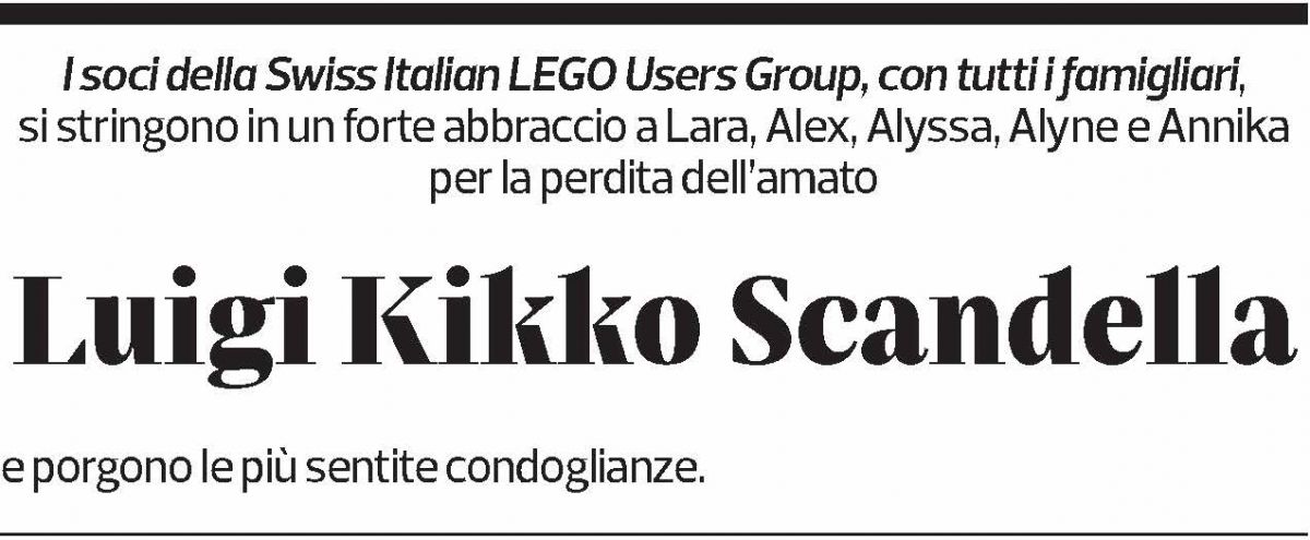 Annuncio funebre Luigi Scandella