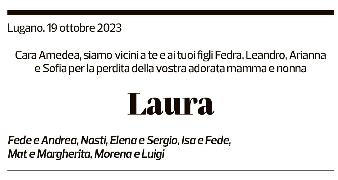 Annuncio funebre Laura Fauciglietti